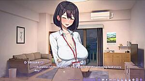I have lovey dovey uncensored hentai with my female boss shizuko in missionary position