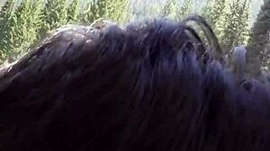 Petite latina sucks huge cock and swallows cum by the riverfront in high definition.