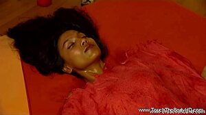 Intense oiled massage on her wet pussy