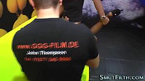 ebony beauty overwhelmed by intense bukkake cumshots on her face in threesome