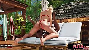 Futa3DX Babe Rides Two Big Dicked Futa Hotties in Hardcore Action