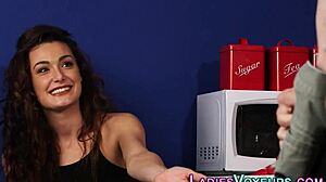 cfnm brunette humiliates naked neighbor in heels