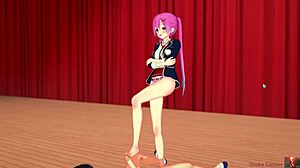 Pink-Haired Small-Breasted Girl Performs On Stage With You In Koikatsu