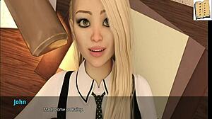 i have office fun with sexy blonde cheerleader in hentai