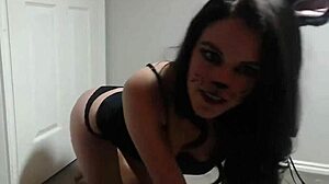 Watch teen masturbate in pussy cat outfit?