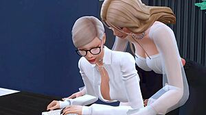futanari secretary seduces strict boss in sims 4 hentai