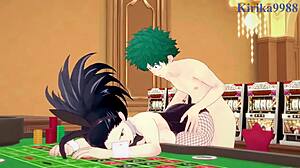 wow, mina and momo in bunny outfits fuck izuku so hard in this hentai 😍