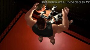 Curvy Anime Cowgirl Slammed Hard Against Cage in Brutal Anal Action