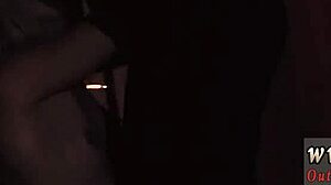 brunette teen gets rough outdoor dp, poor goldie! 😱