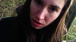 yo, shy russian girl blows me in german forest and swallows!