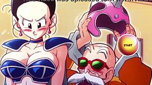 Chi Chi In Lingerie Gives Roshi A Handjob With Her Big Tits