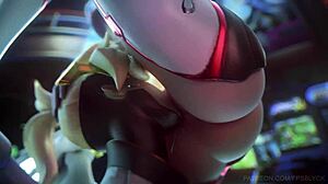 d va, mercy, n widowmaker in hot lesbian action, oops!