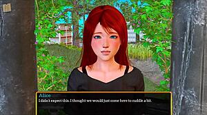 This hentai game features a redhead with big ass and small tits in family fun