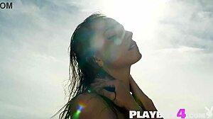 Stunning MILF Miluniel Louis Shows Big Ass in White Bodysuit Pose