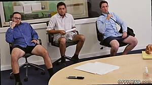 Emo boy feels free in gay pantsless friday sex session.