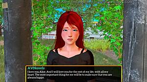 This hentai game features a redhead with big ass and small tits in family fun