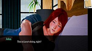 In my new family, the teen girl shows her big tits