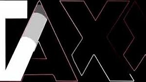 Busty milf handles two hard cocks.