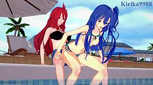 Chris Yukine and Cagliostro in wild futanari lesbian hentai