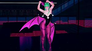 Watch Morrigan's table dance in sheer outfit!