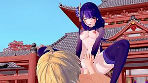 Raiden Shogun's uncensored 3D hentai encounter in Genshin Impact POV