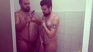 Fucking bareback in the shower with my buddy, just a quick tease