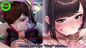 i edge in d.va's overwatch game, submissive to femdom with multiple endings