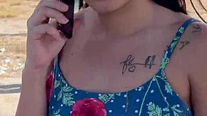 My brunette girlfriend moans loudly during oral sex and intense fucking with natural tits exposed