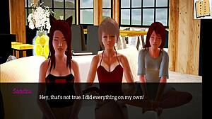 In my new family, the teen girl shows her big tits