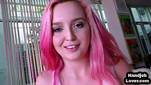 Busty Babe Strips For Boyfriend, Teasing Pierced Tits In Lingerie.