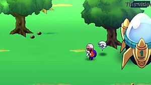 Chi Chi In Lingerie Gives Roshi A Handjob With Her Big Tits