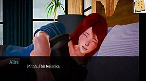 In my new family, the teen girl shows her big tits