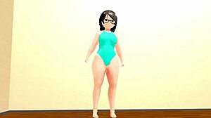 Curvy Animation Girl Kyo Dances Plump Moves in Japanese Anime Style