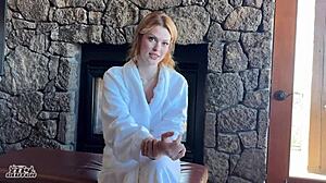 Slutty Redhead Bridesmaid Locked Out Before Wedding. Her Blue Eyes Beg for Help in Hotel Chaos.