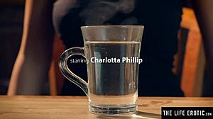 Hot sexy girl rubs cream on big tits and bush