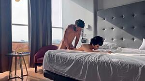 in this casual tale, a teen 18+ explores bdsm fantasies with deepthroat and doggystyle from big black cock in luxury hotel.