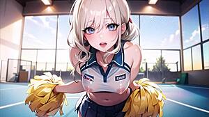 Hot Anime Cheerleader in See-Through Outfit Masturbates with ASMR Sound. Pussy Play for Motivation!