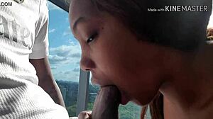 Feeling the passion with hot black chick in intense creampie