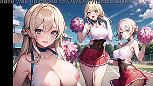 Hot Anime Cheerleader in See-Through Outfit Masturbates with ASMR Sound. Pussy Play for Motivation!