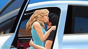 mia hayes drives her porshe in this 3d cartoon anime adventure