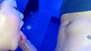 partying horny, hunk fucks me in men's bathroom, almost caught