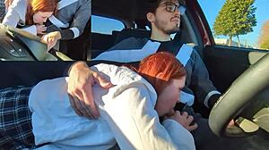 Car sex with my hot redhead teen stepsister was crazy with a creampie finish. Totally wild ride!