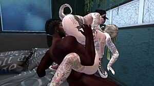 Black Man in Second Life Bangs Two White Women in 3some