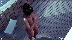 I can't get enough of this big tits shower scene in the porn in 3d hentai anime game.