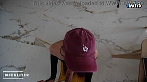 the cute pizza girl tried to run after eating my pizza, but i made her suck my cock for a facial