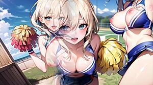 Hot Anime Cheerleader in See-Through Outfit Masturbates with ASMR Sound. Pussy Play for Motivation!