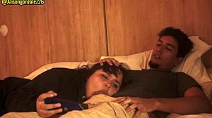 Watching a movie with my stepbrother turns into an unexpected wild moment.