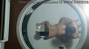 enjoy the chubby guy masturbating his big cock in hardcore gay fingering session