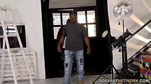 Amber Deen, you ready for this interracial gangbang with huge black cocks? Let's go!