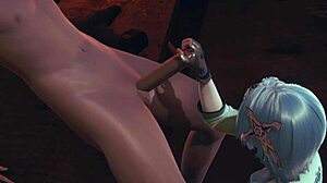 Wow! Eula in Genshin Impact Hentai Gets Fucked Hard with Handjob!